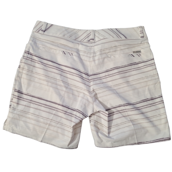 Adidas Women's Essentials 7" Golf Shorts Stretchy White Stripes Print si… - Picture 4 of 8